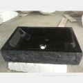 Square shape black marble sink for bathroom